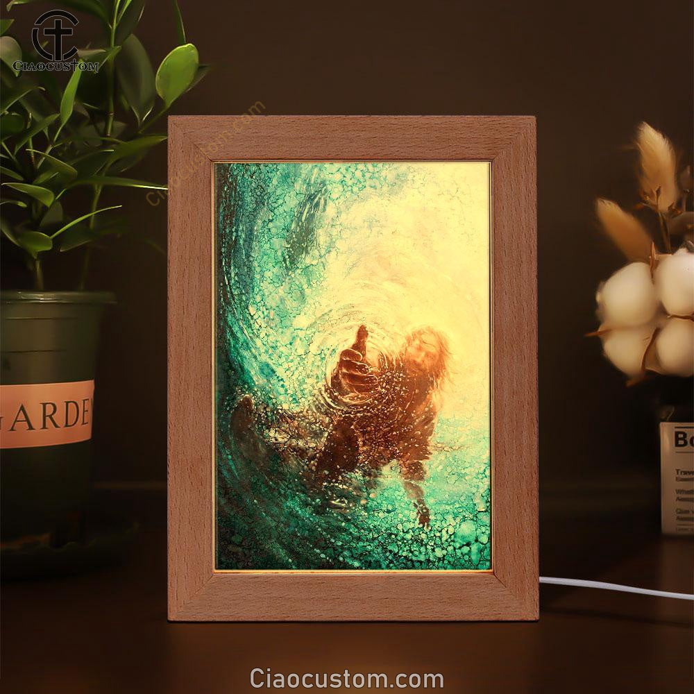 The Hand Of God Frame Lamp Pictures - Christian Wall Art - Jesus Frame Lamp Art