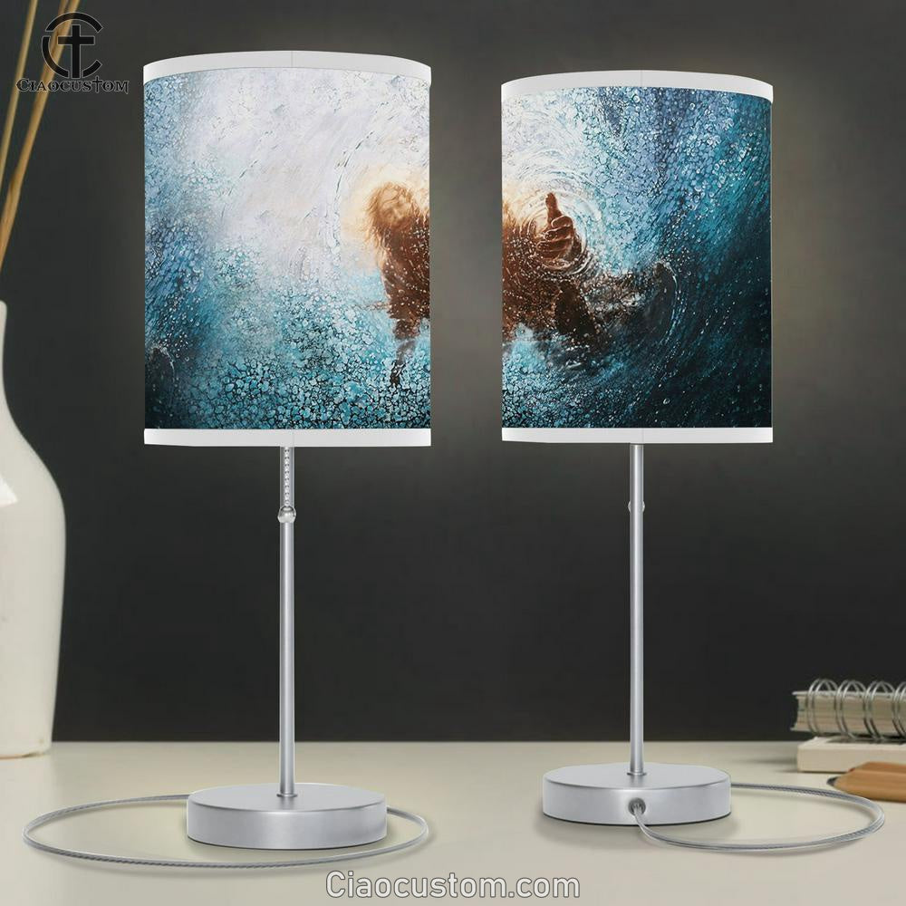 The Hand Of God Jesus Large Table Lamp - Christian Table Lamp Prints - Religious Table Lamp Art