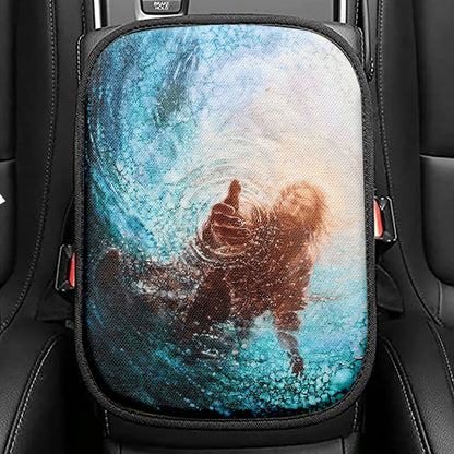 The Hand Of God Seat Box Cover, Christian Car Center Console Cover, Jesus Car Interior Accessories