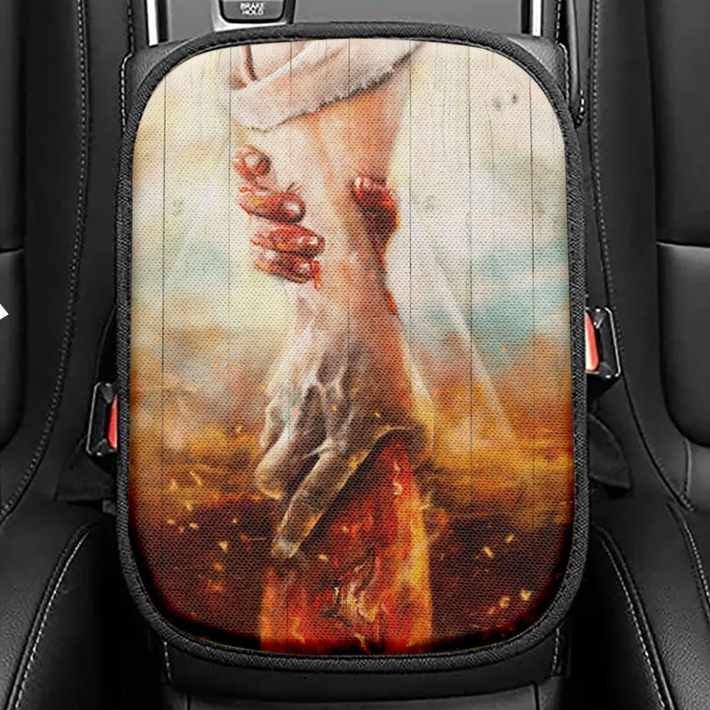 The Hand Of God Seat Box Cover, Lion Of Judah Jesus Car Center Console Cover, Christian Car Interior Accessories