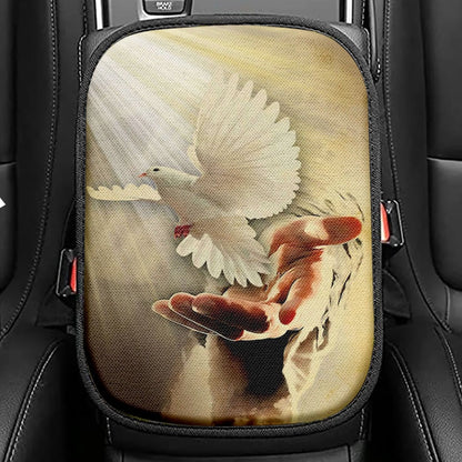 The Hand Of God Seat Box Cover, Take His Hand Through The Water Car Center Console Cover, Christian Car Interior Accessories