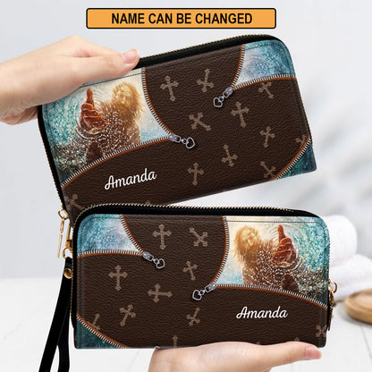 The Hand Of Jesus - Take My Hand Clutch Purse For Women - Personalized Name - Christian Gifts For Women