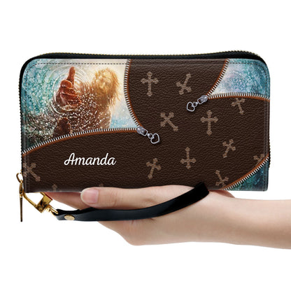 The Hand Of Jesus - Take My Hand Clutch Purse For Women - Personalized Name - Christian Gifts For Women