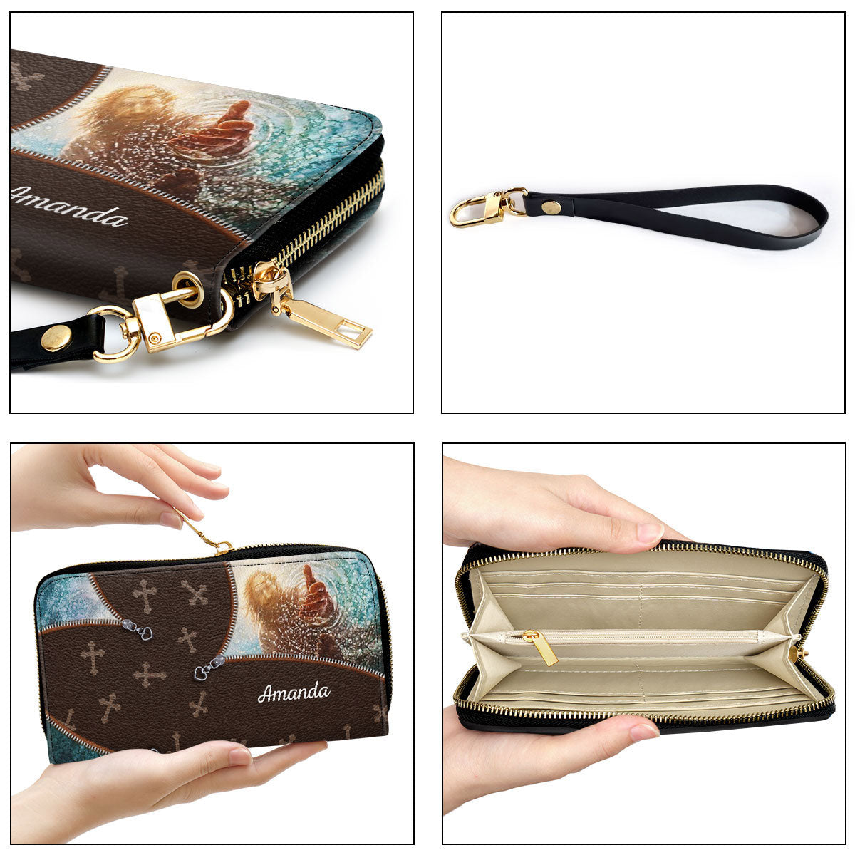 The Hand Of Jesus - Take My Hand Clutch Purse For Women - Personalized Name - Christian Gifts For Women