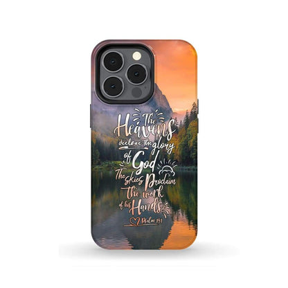 The Heavens Declare The Glory Of God Psalm 191 Mountain Bible Verse Phone Case - Inspirational Bible Scripture iPhone Cases
