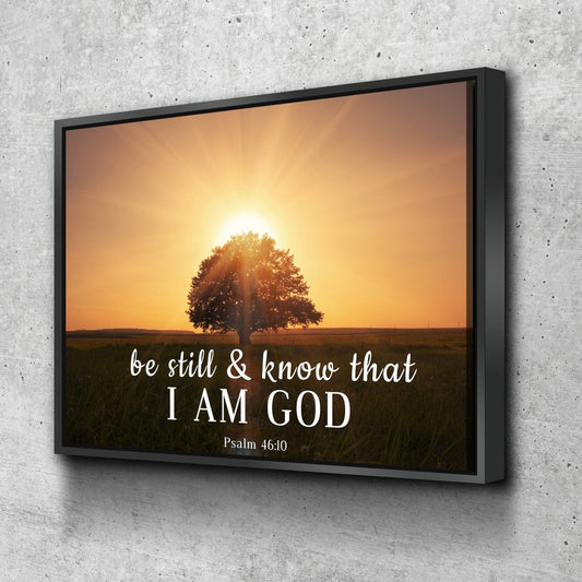 The Hiding Sunset & Be Still Canvas - Christian Canvas Wall Art