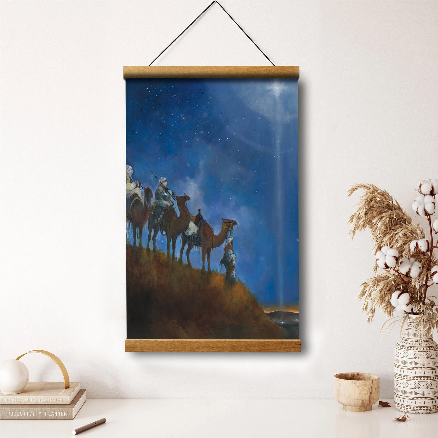 The Holy Child Is Born Portrait Hanging Canvas Wall Art - Christmas Gift - Religious Canvas