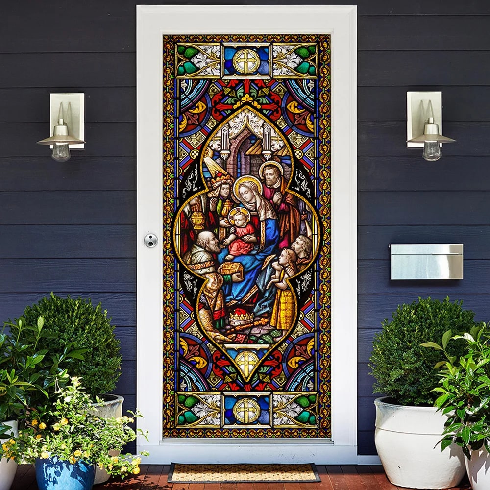 The Holy Family Door Cover - Religious Door Decorations - Christian Home Decor