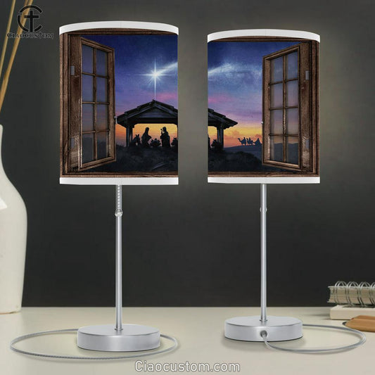The Holy Night Jesus Large Table Lamp - Christian Table Lamp Prints - Religious Table Lamp Art