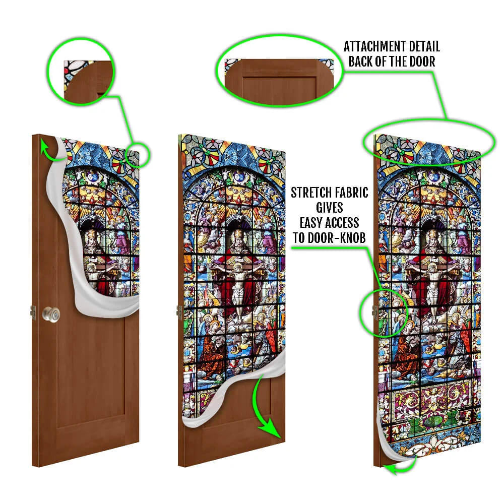The Holy Trinity - Jesus Christ Door Cover - Religious Door Decorations - Christian Home Decor