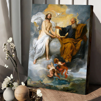 The Holy Trinity Pietro Novelli Oil Painting Canvas Picture - Jesus Christ Canvas Art - Christian Wall Canvas