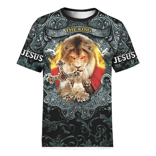 The King Jesus Lion 3d Shirt - Christian 3D Shirt