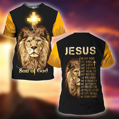The King Lion Son Of God All Over Printed 3D T Shirt - Christian Shirts for Men Women