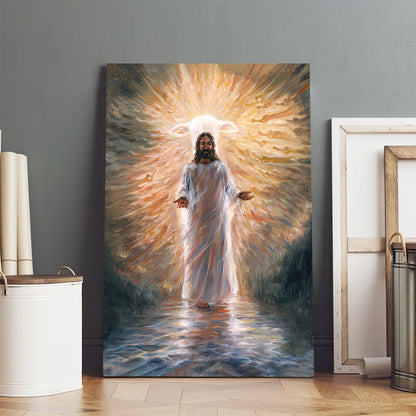 The Lamb And Jesus On The Water Canvas Pictures - Jesus Canvas Painting - Christian Canvas Prints