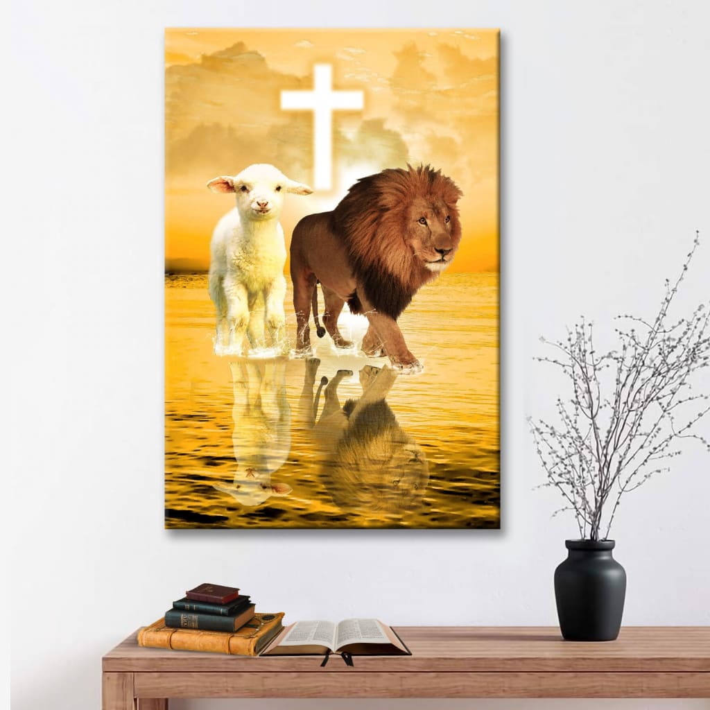 The Lamb Of God And Lion Of Judah Canvas Art - Bible Verse Canvas - Scripture Wall Art