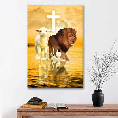 The Lamb Of God And Lion Of Judah Canvas Art - Bible Verse Canvas - Scripture Wall Art