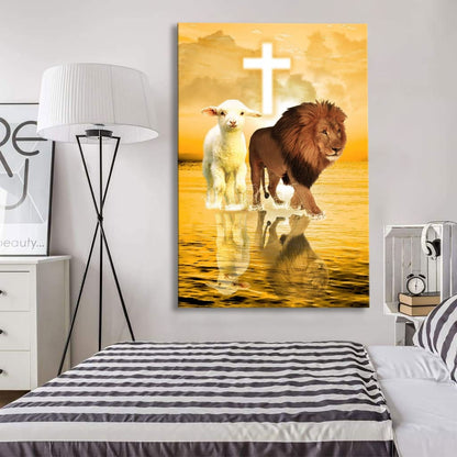 The Lamb Of God And Lion Of Judah Canvas Art - Bible Verse Canvas - Scripture Wall Art