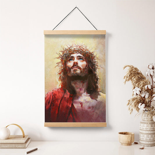 The Lamb Of God Hanging Canvas Wall Art - Jesus Picture - Jesus Portrait Canvas - Religious Canvas