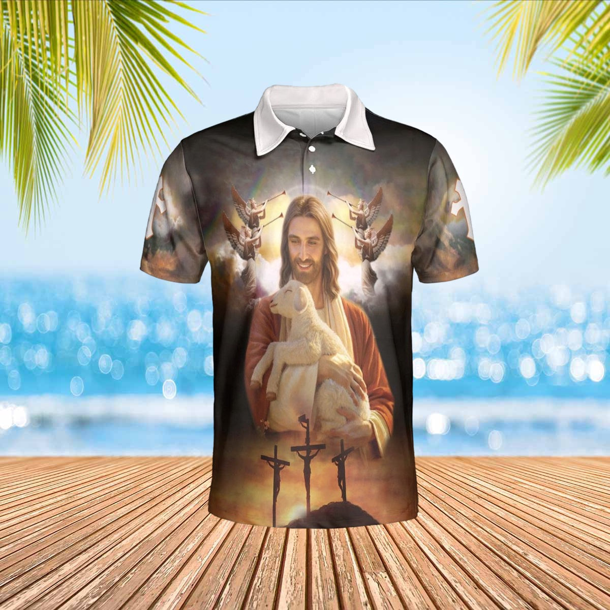 The Lamb Of God Jesus Polo Shirts - Christian Shirt For Men And Women