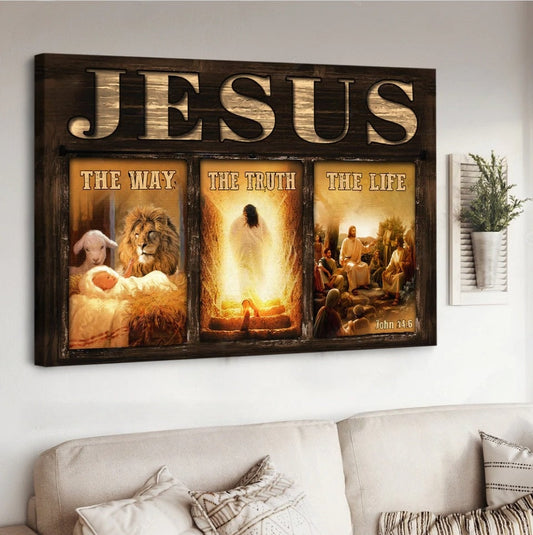 The Life Of Jesus The Way The Truth The Life Canvas Wall Art - Jesus Canvas Pictures - Christian Wall Posters