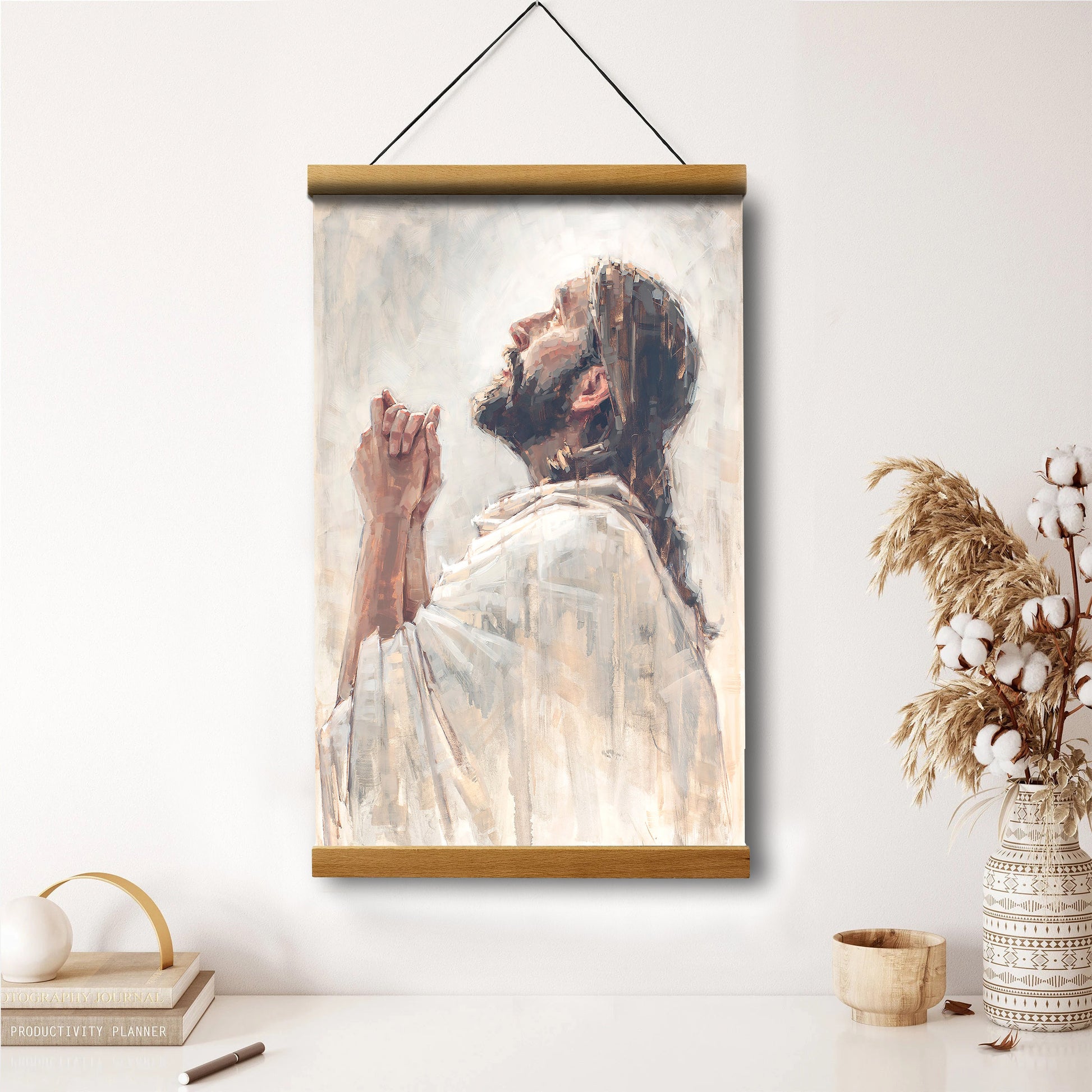 The Light Of Redemption Hanging Canvas Wall Art - Jesus Picture - Jesus Portrait Canvas - Religious Canvas