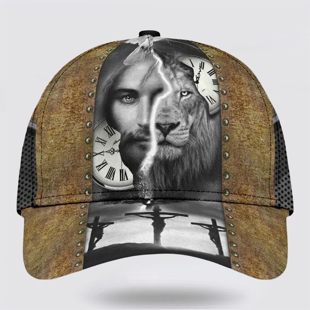 The Lion And Jesus Face Classic Hat All Over Print - Christian Hats for Men and Women