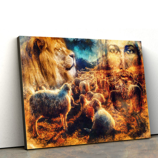 The Lion And The Lamb - Canvas Pictures - Jesus Canvas Art - Christian Wall Art