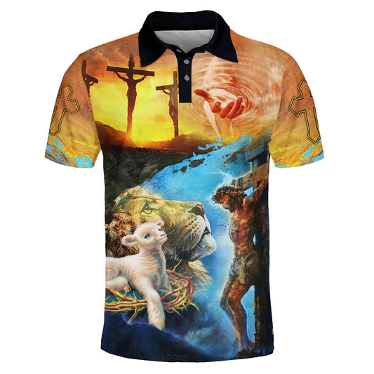 The Lion And The Lamb Polo Shirt - Christian Shirts & Shorts