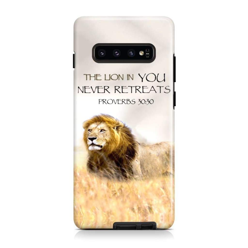 The Lion In You Never Retreats Proverbs 3030 Bible Verse Phone Case - Scripture Phone Cases - Iphone Cases Christian