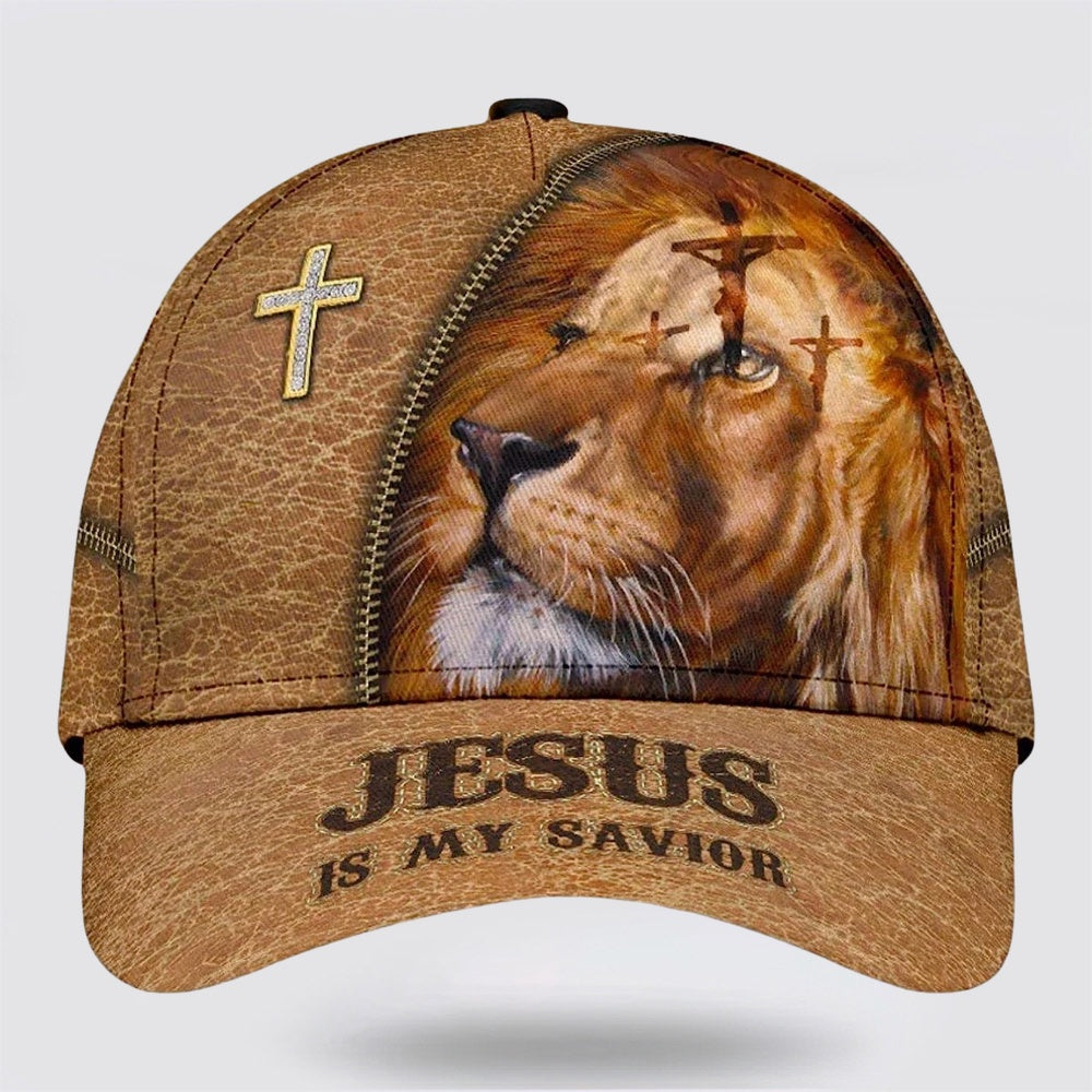The Lion Jesus Is My Savior Crucifixion Of Jesus Classic Hat All Over Print - Christian Hats for Men and Women