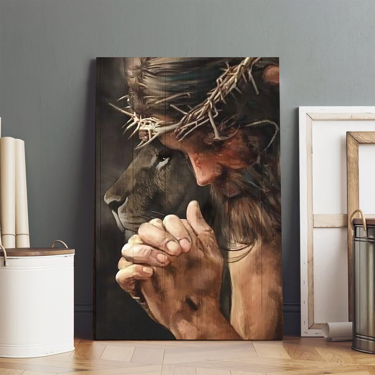 The Lion Jesus Prayer Canvas Prints - Jesus Christ Art - Christian Canvas Wall Decor