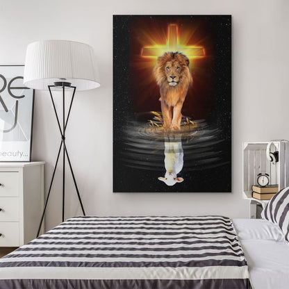 The Lion Of Judah And The Lamb Of God Canvas Art - Bible Verse Canvas - Scripture Wall Art