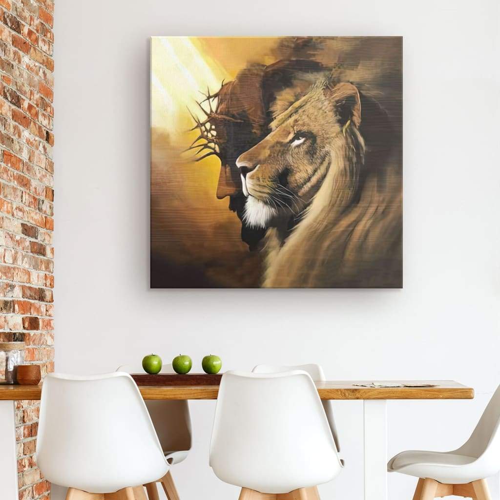 The Lion Of Judah Jesus Christ Canvas Wall Art - Christian Wall Art - Religious Wall Decor