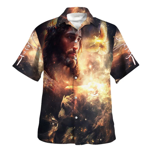 The Lion Of Judah Jesus Christ Hawaiian Shirts For Men - Christian Hawaiian Shirt - Hawaiian Summer Shirts
