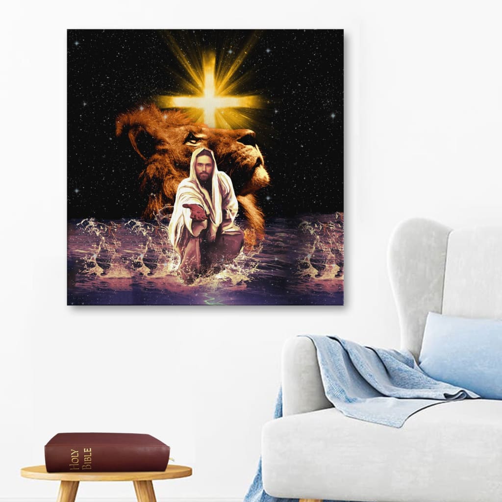 The Lion Of Judah Jesus Reaching Out His Hand 1 Canvas Wall Art - Christian Wall Art - Religious Wall Decor