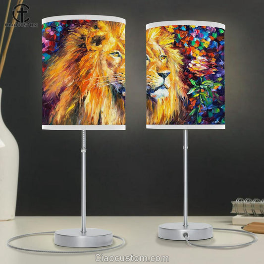 The Lion Of Judah Table Lamp Art - Lion Table Lamp Room Decor - Christian Scripture Table Lamp