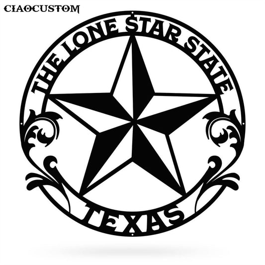 The Lone Star State Texas Metal Sign - Metal Signs For Home - Metal Decor Wall Art