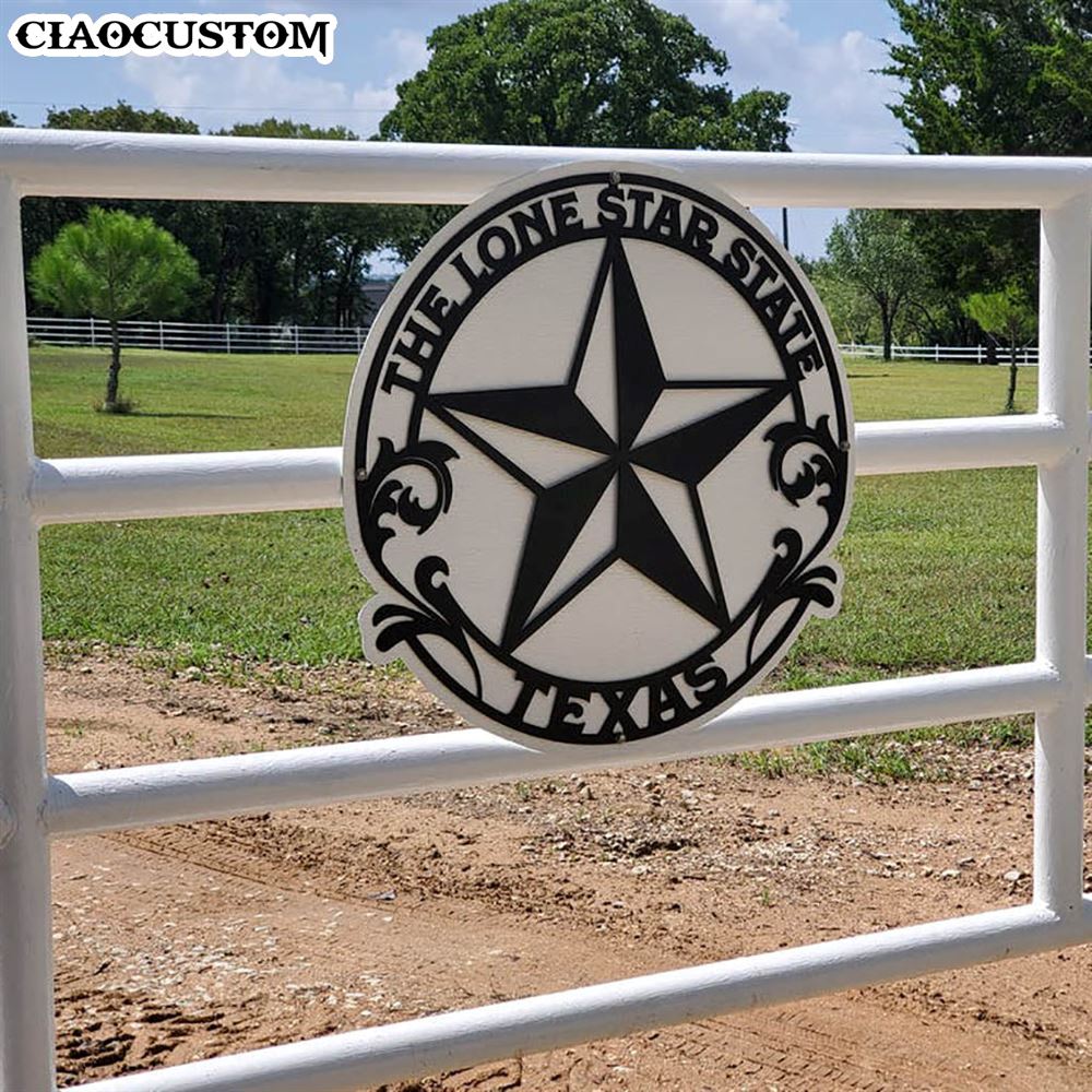 The Lone Star State Texas Metal Sign - Metal Signs For Home - Metal Decor Wall Art