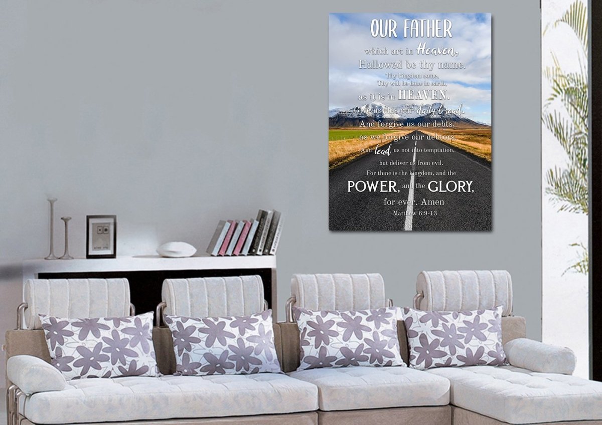 The Long Road & The Lords Prayer Canvas Wall Art