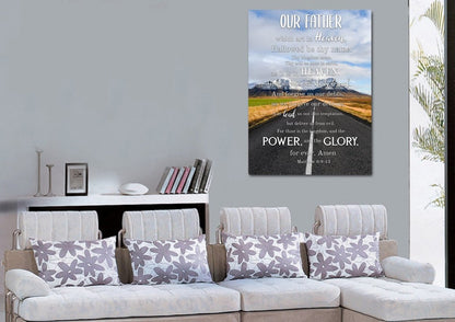 The Long Road & The Lords Prayer Canvas Wall Art