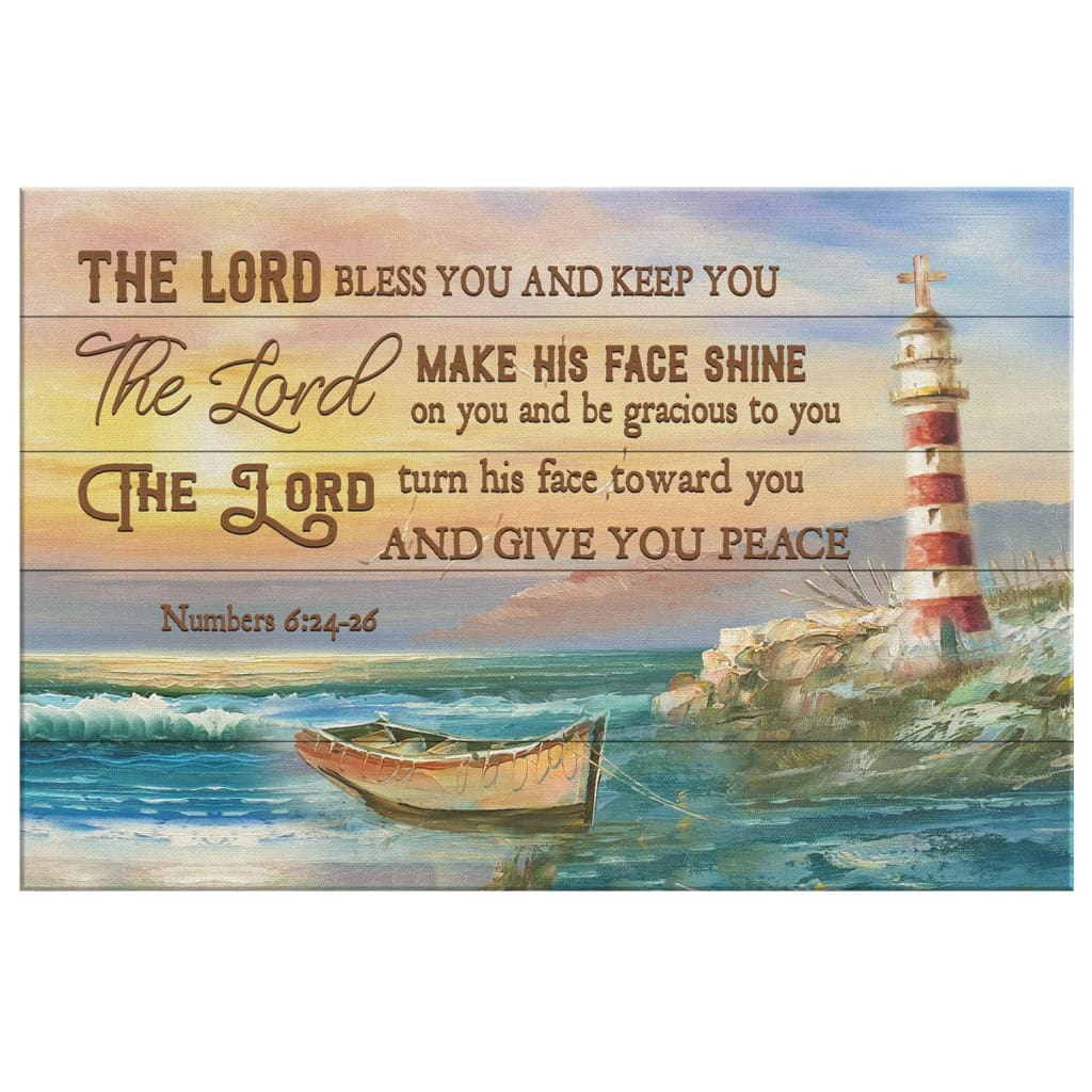 The Lord Bless You And Keep You Numbers 624-26 Bible Verse Wall Art Canvas - Religious Wall Decor