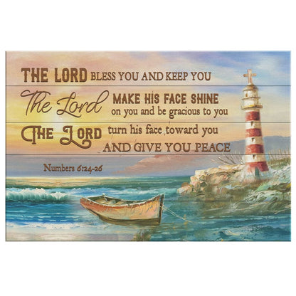 The Lord Bless You And Keep You Numbers 624-26 Bible Verse Wall Art Canvas - Religious Wall Decor