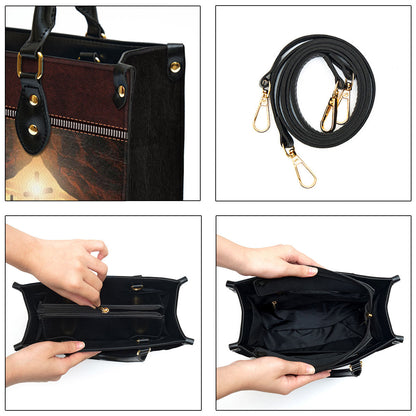 The Lord Established My Path Personalized Butterfly Leather Bag For Women - Religious Gifts For Women