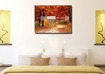 The Lord Filled Me With Joy And Set My Feet On His Path Wall Art Canvas Print - Christian Canvas Wall Art