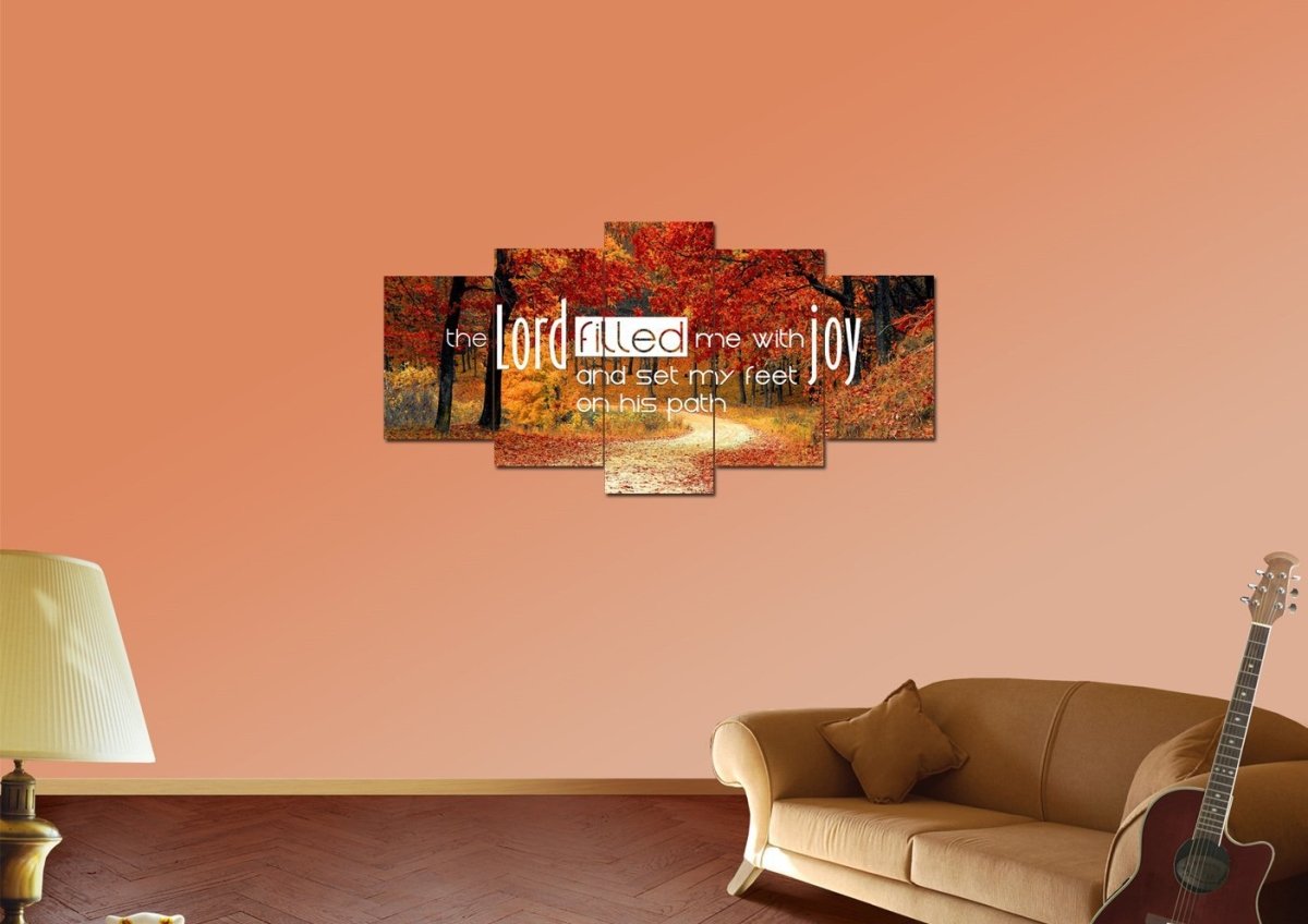 The Lord Filled Me With Joy And Set My Feet On His Path Wall Art Canvas Print - Christian Canvas Wall Art