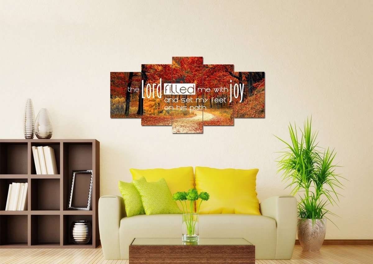 The Lord Filled Me With Joy And Set My Feet On His Path Wall Art Canvas Print - Christian Canvas Wall Art