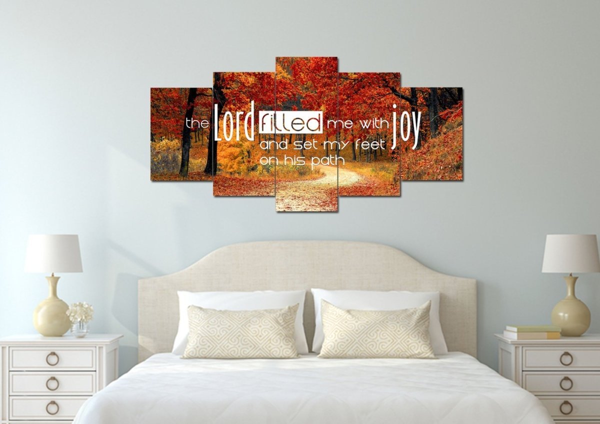 The Lord Filled Me With Joy And Set My Feet On His Path Wall Art Canvas Print - Christian Canvas Wall Art