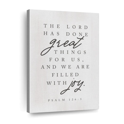 The Lord Has Done Great Wall Art Canvas - Canvas Religious Wall Art - Christian Wall Decor Living Room