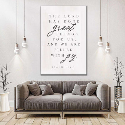 The Lord Has Done Great Wall Art Canvas - Canvas Religious Wall Art - Christian Wall Decor Living Room