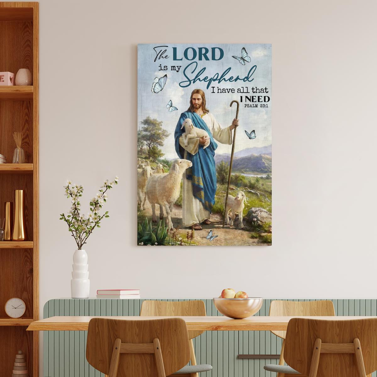 The Lord Is My Shepherd I Have All That I Need Walking With Lambs Canvas - Jesus Canvas - Christian Wall Art